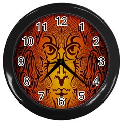 Lion Man Tribal Wall Clocks (black) by BangZart