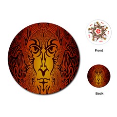 Lion Man Tribal Playing Cards (round)  by BangZart