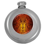 Lion Man Tribal Round Hip Flask (5 oz) Front