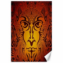 Lion Man Tribal Canvas 24  X 36  by BangZart