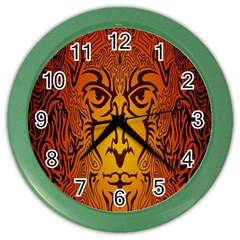 Lion Man Tribal Color Wall Clocks by BangZart