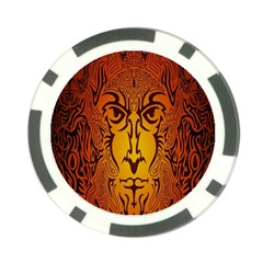 Lion Man Tribal Poker Chip Card Guard by BangZart