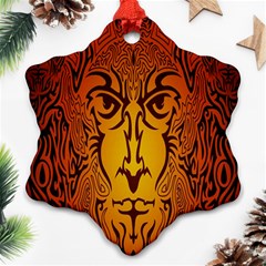 Lion Man Tribal Snowflake Ornament (two Sides) by BangZart