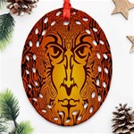 Lion Man Tribal Ornament (Oval Filigree) Front