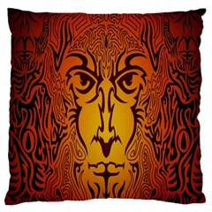 Lion Man Tribal Large Cushion Case (one Side) by BangZart