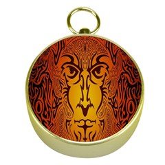 Lion Man Tribal Gold Compasses by BangZart