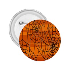 Vector Seamless Pattern With Spider Web On Orange 2 25  Buttons by BangZart