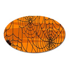 Vector Seamless Pattern With Spider Web On Orange Oval Magnet by BangZart