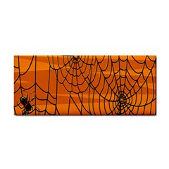 Vector Seamless Pattern With Spider Web On Orange Cosmetic Storage Cases by BangZart