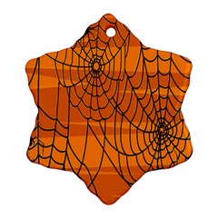 Vector Seamless Pattern With Spider Web On Orange Ornament (snowflake) by BangZart