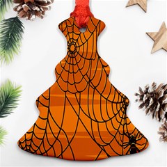 Vector Seamless Pattern With Spider Web On Orange Christmas Tree Ornament (two Sides) by BangZart