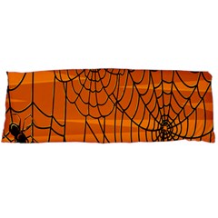 Vector Seamless Pattern With Spider Web On Orange Body Pillow Case (dakimakura) by BangZart