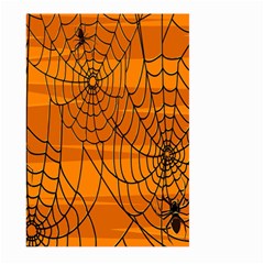 Vector Seamless Pattern With Spider Web On Orange Large Garden Flag (two Sides) by BangZart