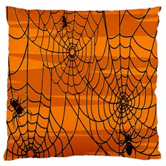 Vector Seamless Pattern With Spider Web On Orange Standard Flano Cushion Case (two Sides) by BangZart