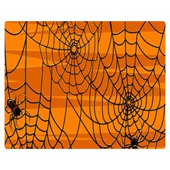 Vector Seamless Pattern With Spider Web On Orange Double Sided Flano Blanket (medium)  by BangZart