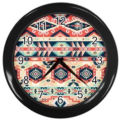 Aztec Pattern Copy Wall Clocks (black) by BangZart