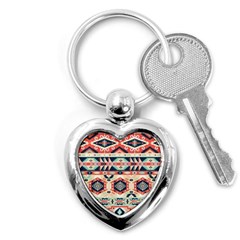 Aztec Pattern Copy Key Chains (heart)  by BangZart