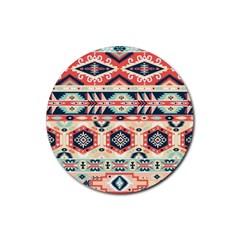 Aztec Pattern Copy Rubber Round Coaster (4 Pack)  by BangZart