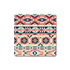 Aztec Pattern Copy Square Magnet by BangZart