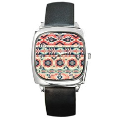 Aztec Pattern Copy Square Metal Watch by BangZart