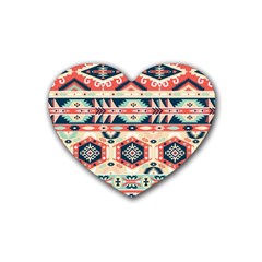 Aztec Pattern Copy Heart Coaster (4 Pack)  by BangZart