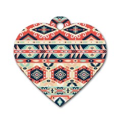 Aztec Pattern Copy Dog Tag Heart (two Sides) by BangZart