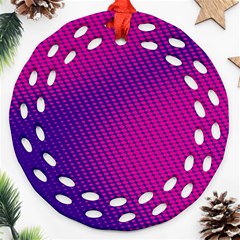 Purple Pink Dots Round Filigree Ornament (two Sides) by BangZart