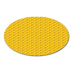 Yellow Dots Pattern Oval Magnet by BangZart