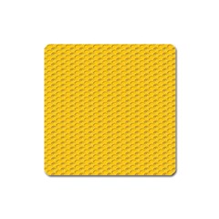 Yellow Dots Pattern Square Magnet by BangZart