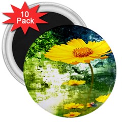 Yellow Flowers 3  Magnets (10 Pack)  by BangZart