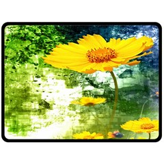 Yellow Flowers Fleece Blanket (large)  by BangZart