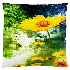 Yellow Flowers Standard Flano Cushion Case (one Side)