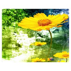 Yellow Flowers Double Sided Flano Blanket (medium)  by BangZart