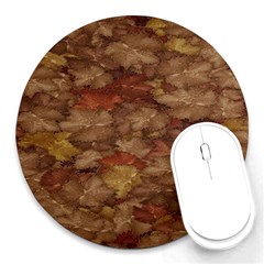 Brown Texture Round Mousepads by BangZart