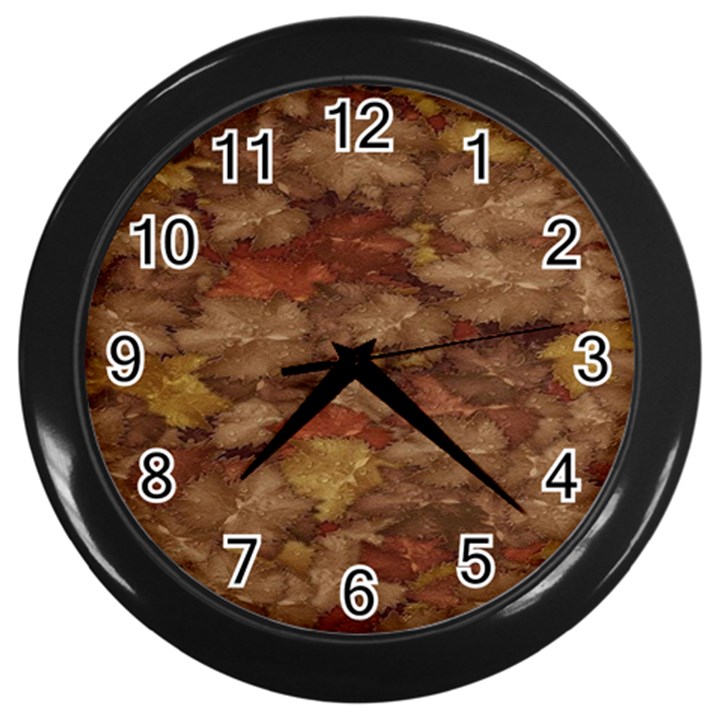 Brown Texture Wall Clocks (Black)