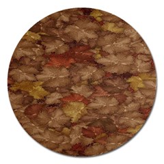 Brown Texture Magnet 5  (round) by BangZart