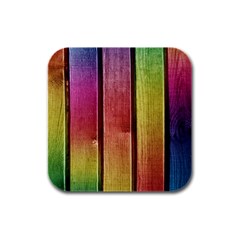 Colourful Wood Painting Rubber Square Coaster (4 Pack)  by BangZart