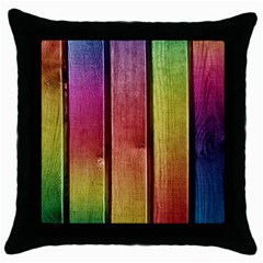 Colourful Wood Painting Throw Pillow Case (black) by BangZart