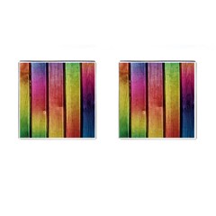 Colourful Wood Painting Cufflinks (square) by BangZart