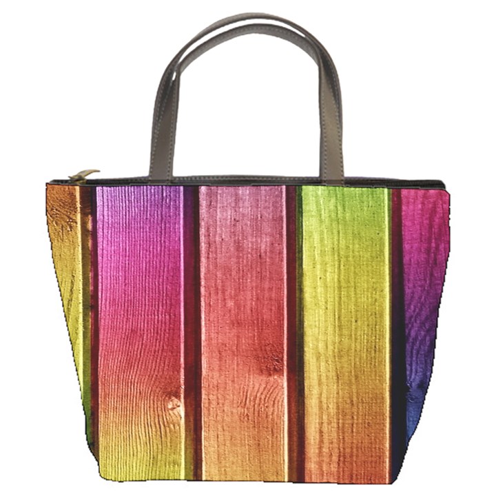 Colourful Wood Painting Bucket Bags