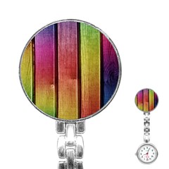 Colourful Wood Painting Stainless Steel Nurses Watch by BangZart