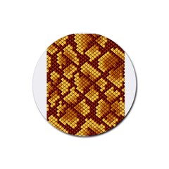 Snake Skin Pattern Vector Rubber Round Coaster (4 Pack)  by BangZart