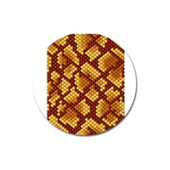 Snake Skin Pattern Vector Magnet 3  (round) by BangZart