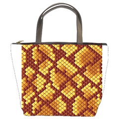 Snake Skin Pattern Vector Bucket Bags by BangZart