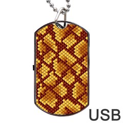 Snake Skin Pattern Vector Dog Tag Usb Flash (one Side) by BangZart