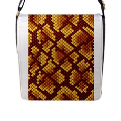 Snake Skin Pattern Vector Flap Messenger Bag (l)  by BangZart