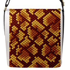 Snake Skin Pattern Vector Flap Messenger Bag (s) by BangZart