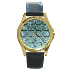 Water Drop Round Gold Metal Watch by BangZart