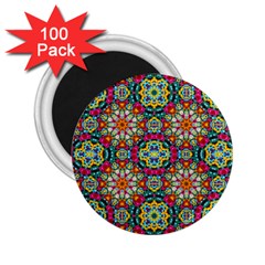 Jewel Tiles Kaleidoscope 2 25  Magnets (100 Pack)  by WolfepawFractals