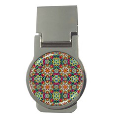 Jewel Tiles Kaleidoscope Money Clips (round)  by WolfepawFractals